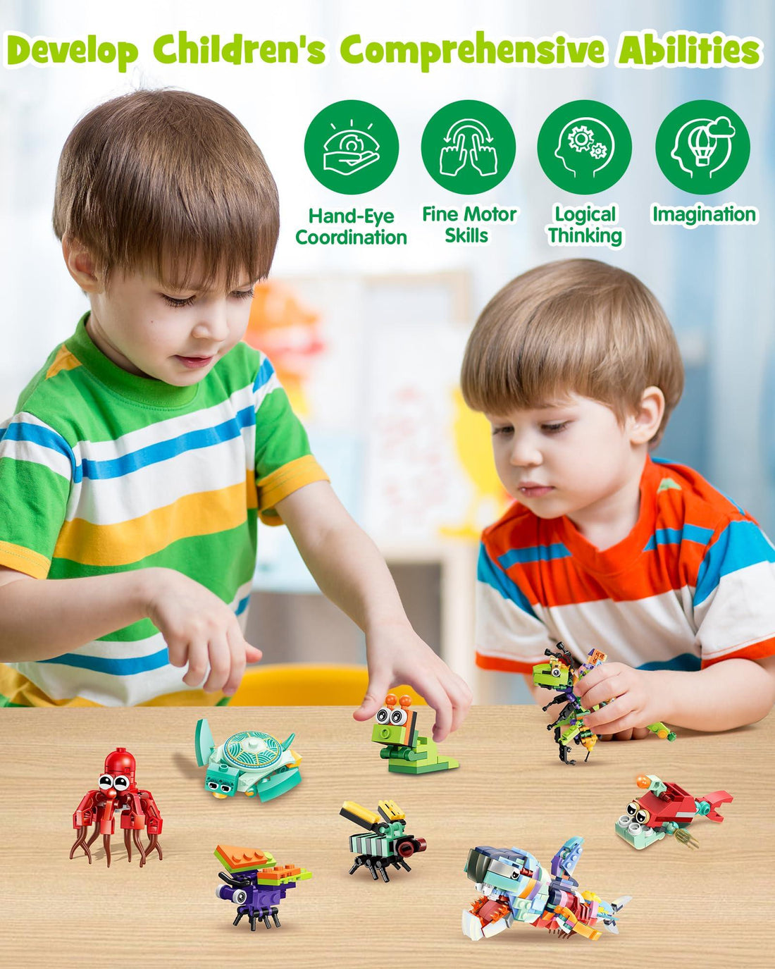647 Piece Marine Animals and Insects Building Blocks Set