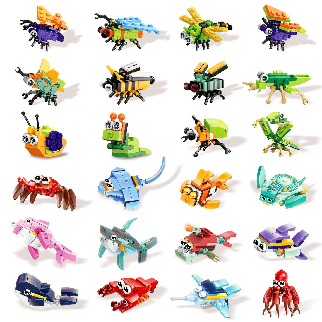 647 Piece Marine Animals and Insects Building Blocks Set